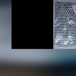 Blue and white Lacoste striped shirt